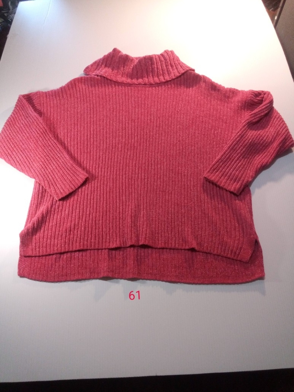 Ruby Rd. Women's Pink Polyester Knit Ribbed Turtleneck Pullover Sweater M - Picture 2 of 7